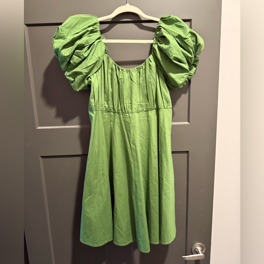 Abercrombie & Fitch Emerson Poplin Puff Sleeve Mini Dress